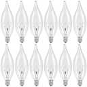COLWATT 12-Pack Candelabra Light Bulbs 40W Warm White 2500K, 380 Lumen Candle Chandelier Bulb for Ceiling Fan, Pendants or Outdoor, CA10 Clear Type B E12 Base Dimmable