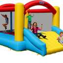 Sportspower My 1st Jump N Play Inflatable Bounce House with Large Slide & Anchors, Ages 3-8, Heavy Duty, ASTM Certified, on Included Blower