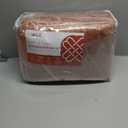 LEAONME Velvet Quilt California King Size 118''x106'', Lightweight Burnt Orange Velvet Comforter Set with 2 Matching Shams, Soft Cross Stitch Bedspread, Oversized King Quilt Set for All Season