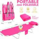 3 in 1 Women Comfort Backpack Beach Tanning Lounge Chair with Cushion Face Hole Softer Padded Adjustable Washable, Layout Sun Chair for Adults Outside Reading Sunbathing Poolside, 6 Position, Pink