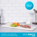 BIRDROCK Home 23" Marble Serving Board - Charcuterie Board for Party Appetizers - Kitchen Platter for Food - Pizza Fruit Display - White, Large