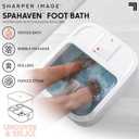 Sharper Image Spahaven Heated Foot Bath Bubble Jets, Massage Rollers, 105F, Pumice Stone Callus Remover| XL Foot Soaking Tub| Feet Scrubber| Home Pedicure Foot Spa| Womens Relief & Relaxation Gift