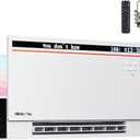 RexTact Smart Panel Heater 1800W with Bluetooth Speaker - 6-in-1 Heater Fan, Lyric Display, RGB Lights, App/Voice/Remote/Touch Control, Wall Mount or Freestanding, Compatible with Alexa（White）