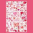 9 Sheets Valentine's Day Window Clings,Double-Sided Glass Window Stickers Decor,Reusable Red Pink Love Heart Stickers Decals for Home Wedding Anniversary Party Store Glass Holiday Decoration (V01)