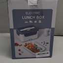 Electric Lunch Box Food Heater 100W, 4 in 1 Ultra Quick Heated Lunch Boxes for Adults 12V/24V/110V/220V Portable Food Warmer for Car/Truck/Office With Fork Spoon and Insulated Carry Bag (Pearl White)