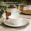 DOWAN 32 OZ Soup Bowls, Ceramic Cereal Bowl Set of 4, Large Bowls for Pho/Ramen/Pasta/Salad Bowls, Embossed Floral, Stackable Bowl Set, Microwave & Dishwasher Safe, for Mothers' Day and Housewarming