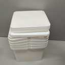 1.3 Gallon 5 Pack Double Handles Square Bucket, Food Grade Plastic Bucket with Lid, White Stackable Food Storage Containers Set for Kitchen Organization,Fruit,Cookies,Dry Goods