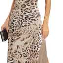 Women Gatsby Vintage Flapper Maxi Dress Halter Tassel Hem Gowns with Slit (S)