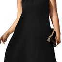 SCOMCHIC Plus Size Women's Halter Neck Sleeveless Midi Dress Summer Casual Loose Tank Top Beach Sundress (X-Large Plus, Black)