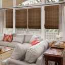CHICOLOGY Bamboo Roman Shade, Cordless Light Filtering Woven Wood Window Treatment for Living Room, Dining Room, Kitchen & Office, Natural Bamboo Blinds for Boho Coastal Decor, Moose, 27" W x 64" H