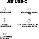 Skullcandy Jib USB-C Wired Earbuds with Noise Isolating Fit, in-Line Microphone Call and Track Control for iPhone Android, Ear Gel Sizes Included for Custom Fit - Plasma