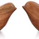 NIRMAN Acacia Wood Bird Statues Set Home Dcor Bird Sculpture for Living Room, Bathroom, Office Modern Style Birds Decorative Ornaments (Set of 2) (4.5" x 2" x 2.5")
