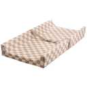 Tiny Twinkle Diaper Changing Pad for Dresser & Nursery Table Waterproof, Wipeable & Mess-Proof Baby Changing Pad with Safety Strap, Non-Slip Base & Removable Washable Cover(Beige Checkers)