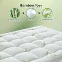 Mattress Pad - Bamboo Viscose Mattress Protector, Quilted Fitted Pillow Top Mattress Topper with Deep Pocket, Full Size