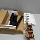 KAMANINA 2 Pack Curtain Rods for Windows 48 to 84 Inches, Black Decorative Curtain Rod 32 to 86 inch(2.6-7.1ft), 7/8 Inch Single Drapery Rods with Crackle Glass Finials