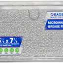 Microwave Filter Replacement 5.12 x 7.64 Fits Frigidaire 5304464105 WB06X10608 GE Microwave Filter - Aluminum Mesh Screen Grease Filter - Filters Air Entering Over the Range Oven Vent Fan (2-Pack)