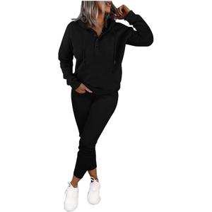 Nimsruc Two Piece Outfits For Women Jogging Suits Casual Sweatsuits Jogger (XX-Large, Z513 Black)