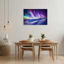 SKASNFAI Aurora Mountain Framed Canvas Wall Art for Bedroom Office, 16"L x 24"W