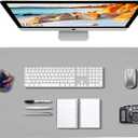 Desk Mat Wireless Charging Mouse Pad Large 32x16 Journey Desk Pad Mat with Wireless Charger Waterproof Grey Leather Computer Mat with Phone Charger Mousepad Non-Slip for Keyboard and Mouse (Right)