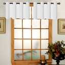 White Valances for Windows 2 Pack Clearance Grommet Light Blocking Kitchen Curtains Valances for Living Room Bedroom 52 x 18 Small Window Valances