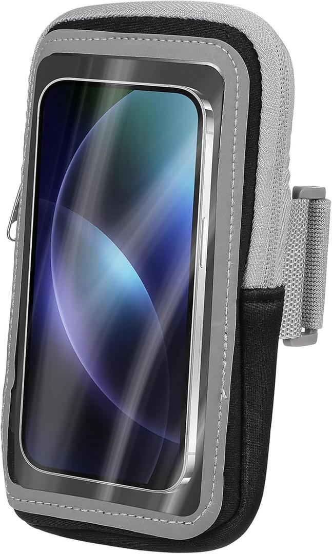 NUOBESTY Sports Mobile Phone Arm Bag Lightweight Waterproof Running Armband with Key Card Storage for Outdoor Exercise and Gym Use