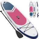 Inflatable Paddle Board for Adults, 10 ft 6 in/11 in Inflatable Stand Up Paddle Board with Premium Accessories, Non-Slip EVA Deck, Ultra-Light Carry Bag, Pump, SUP Board for Adult (Rose Red, 10.6 ft)