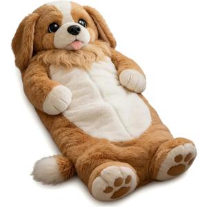 Wearable Sleeping Bag for Adults Oversized Plush Dog Bean Bag Chair Giant Human Dog Bed Soft Flannel Stuffed Animal Mattress for Nap Movie Night Lounge, Middle