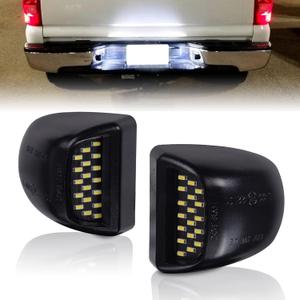 runmade 18 Full LED License Plate Light White Lamp Assembly Replacement Smoke Lens for Silverado 1500 2500 3500 Suburban Tahoe Sierra 1500 2500 3500 Yukon XL
