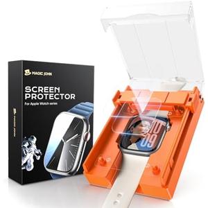 MAGIC JOHN 2 Pack for Apple Watch Series 11(2025) Series 10 46MM Screen Protector, [Automatic Align Tech] Self-Healing Flexible TPU Film, HD Transparent, Anti Scratch, Bubble Free