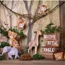 8x6ft Welcome to The Jungle Backdrop Safari Animals Wooden Photography Background Cartoon Forest Baby Shower 1st Birthday Decoration Cake Smash Candy Table Booth Studio Props Vinyl
