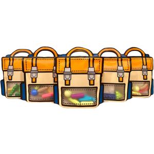 Trendybag Orange and Purple Top-Handle Party Goodie Bags, Grip n' Seal Gift With Stand-up Bottom, Birthday, 20 Pcs (Small, Orange) (20 Count (Pack of 1))