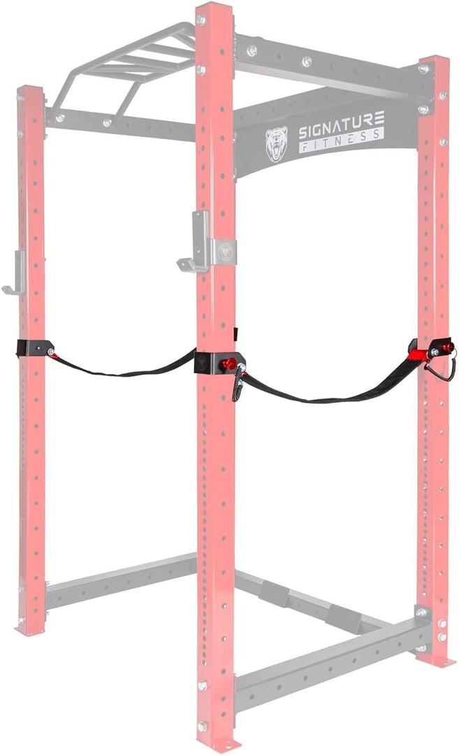 Signature Fitness Fitvids 3” x 3” Power Cage Squat Rack Accessories – Safety Straps – Straps, Pair – Black