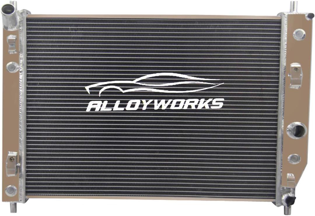 ALLOYWORKS 3 Row Aluminum Radiator For Chevy Corvette C6 6.0L 6.2L 7.0L V8 Double Oil Cooler AT/MT 2005-2013 2006 2007 2011 2012