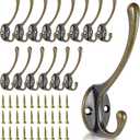 Wall Hooks for Hanging, 15-Pack Heavy Duty Metal Coat Hooks, for Living Room, Bathroom, Kitchen, Bedroom for Towel, Hat, Key, Closet, Bag (Bronze)