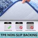 Arotive Microfiber Bathroom Rugs, Shaggy Soft and Absorbent Bath Rug, Non-Slip, Thick Plush Machine Washable Dry Bath Mats for Bathroom, Tub and Shower, 47x17, Blue, Rectangular