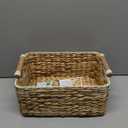 VATIMA Hyacinth Medium Wicker Basket 13.6x9.5x5.6" - With Handle, Living Room Decor, Rectangular Design