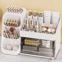 Anylady Large Capacity Makeup Organizer Countertop with Makeup Brush Holder for Vanity, Thickened Material, Bathroom Countertop Organizer Skin Care Perfumes Storage, Teen Girl Gifts for 13-25 Year