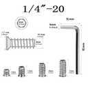 Threaded Inserts for Wood, Screw in Nut Fastener Connector, Steel Hex Drive Nut Inserts for Home Office Furniture (Silver, 1/4"-20 x25mm-100pcs)