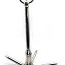9" Heavy Duty Stainless Steel 316 Grappling Hook with 4-Claw Stainless Steel Climbing Hooks for Anchor Retrieving, Outdoor Hiking, Tree Limb Removal,Boat Anchor