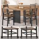 MECHYIN Dining Chairs Set of 4, Rustic Wood Dining Room Chairs with Thickened and Strengthened Metal Steel Frame & Slat Back, Modern Farmhouse Chair for Kitchen, Dining Room (4, Nut-Brown)