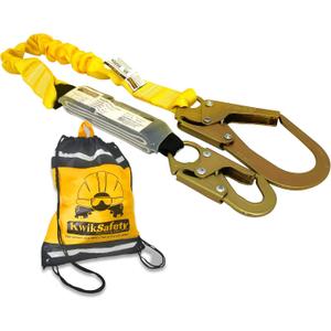 KwikSafety - Fall Protection Safety Harness - Construction & Roofing Fall Arrest Safety Harnesses - ANSI OSHA Compliant KwikSafety - Charlotte, NC - BOA [1 PACK] External Shock Absorber Single Leg 6ft Safety Lanyard OSHA ANSI Fall Protection Restrain