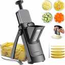 SupMaKin Upgrade Larger Safe Mandoline Slicer with Cheese Grater Potato Slicer for Chips, Vegetable Slicer,Thickness Adjustable 0.1-8 mm, Drain baskets and containers (Only Slicer) Black