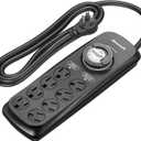 DEWENWILS Mechanical Timer Power Strip with 8 Outlets, 6FT Power Cord & Flat Plug, Overload Protection Mechanical Timer, Outlet Timer Indoor for Tanks, Aquarium, Grow Lights, Reptile Light, UL Listed (Black)