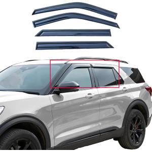 Tape On Window Visors Compatible with 2020-2024 Ford Explorer, Side Vent Window Deflector Rain Guard Shade for Explorer 20-24,Rain Deflectors for Car Windows,Truck Accessories-4pcs