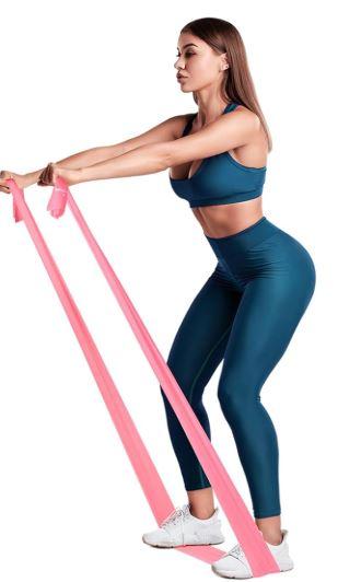 RENRANRING Workout Resistance Band for Yoga and Dance Elastic Exercise Bands for Flexibility and Strength Durable TPE Material for Daily Training and Physical Therapy. Size 5.9 Ft (medium). 1 Pink.