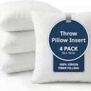 LANE LINEN 16x16 Throw Pillow Insert - Set of 4 White Inserts for Decorative Pillow Covers for Bed, Decorative Pillows for Bed, Couch Pillows, Throw Pillows for Couch
 16" x 16"