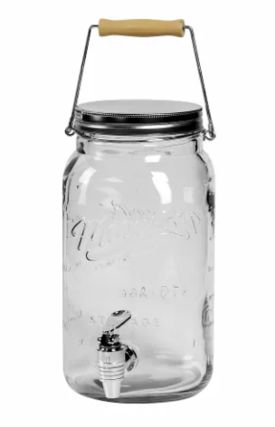 Mason Craft and More Glass Drink Dispenser with Lid - Clear