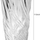 Glass Vase,Elegant Spiral Decorative Centerpiece for Home, Office,Wedding, Stylish Blown Glass Flower Vase, Clear