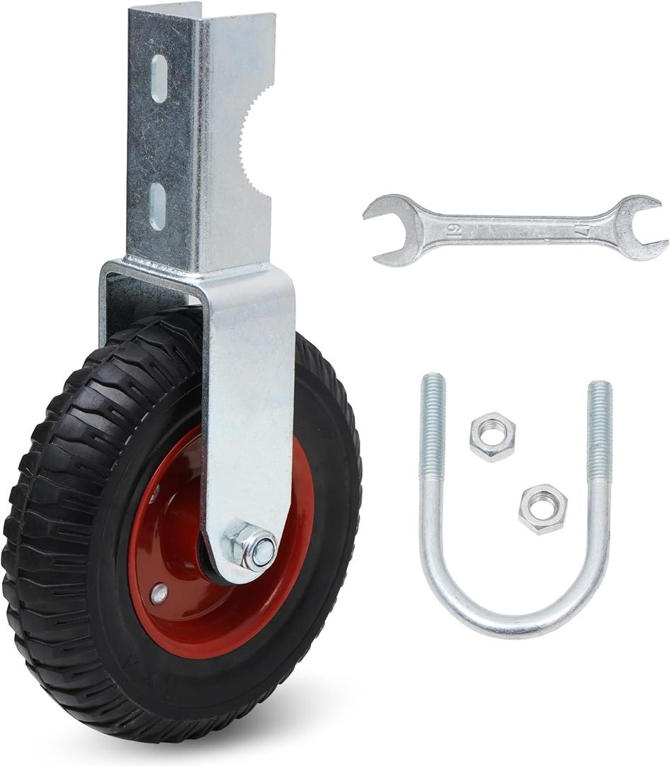 8 inch Fence Gate Wheel, Metal Tube Gate Support Wheel with 1-3/8" Thru 2-1/2" Gate Use, Farm Metal Swing Gate Caster to Prevent Dragging (Red)