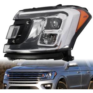 Headlight Assembly Driver Side Halogen Compatible with Expedition XLT Limitated 2018-2020 Front Headlamp Left JL1Z13008J